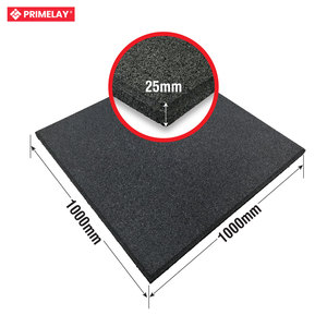 Tapis de gym en caoutchouc antidérapant imperméable de qualité commerciale PrimeFit de 25 mm, écologique, durable, résistant, carreaux carrés de qualité supérieure - Product Image 1