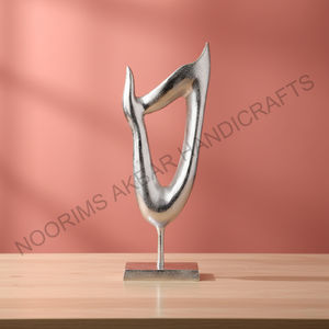 Escultura moderna de aluminio con acabado en níquel, estatua de Arte de Metal abstracto, decoración del hogar, escultura decorativa de acento contemporáneo, exportador - Product Image 5