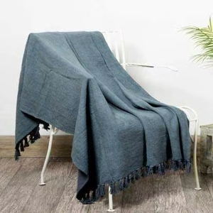 Jeté en coton teint solide et doux et durable de qualité supérieure pour canapé-lit et salon - Product Image 2