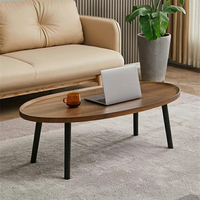 Ensemble de table basse ovale rustique en bois, tables d'appoint de canapé gigogne pour salon, bureau, café