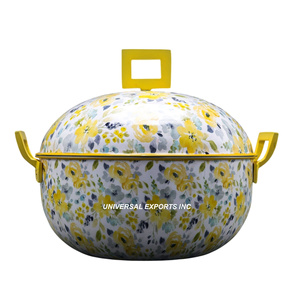 Bleu et or fini Meta Hotpot Design créatif casserole faite à la main nouveauté ustensiles de cuisine en métal chauffe-aliments - Product Image 4