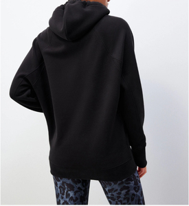 Sudadera con cremallera para mujer Mezcla de algodón Sudadera con capucha de bolsillo Cuello alto Sudadera con cremallera Sudadera con capucha y capucha para mujer - Product Image 3