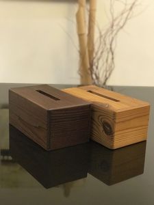 Support de boîte à mouchoirs en bois poli avec motif de grain de bois naturel Organisateur de bureau décoratif de style fleur pour la maison et le bureau - Product Image 3