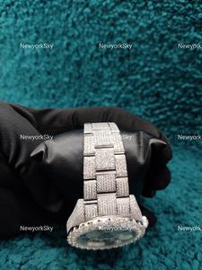 Meilleur prix Montres serties de diamants 41 mm Mouvement automatique de luxe Acier inoxydable Montres serties de diamants Hip Hop VVS Moissanite pour hommes et femmes - Product Image 3