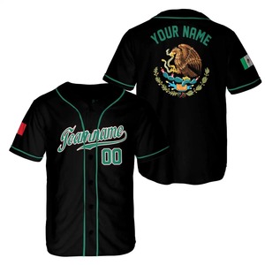 Nueva Camiseta de Béisbol de México con Diseño Único, Ropa Deportiva, Cuello en V, Botones, Sublimación, 100% Poliéster, Secado Rápido, Transpirable - Product Image 4