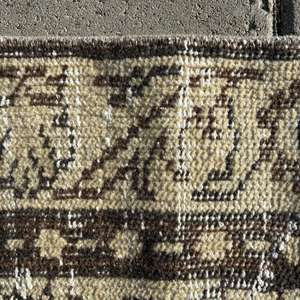 Alfombra Turca, Alfombra Decorativa de 3.5x6.2 pies, Alfombra Vintage de Lana con Diseño Floral Marrón - Product Image 4