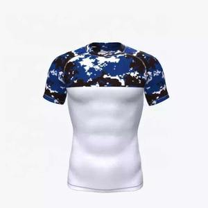 Men's Compression Fit MMA Rash Guard Grappling Training Four Way Stretch Seams Moisture Wicking Polyester/<b>Nylon</b> <b>Fabric</b> - Product Image 2