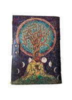 NEW ERA Buch Schatten Baum des Lebens UV-Druck Vintage Handgefertigtes A5 Leder-Tagebuch Notizbuch Skizzenbücher Baumwollpapier mit Büttenrand