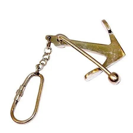 Fancy Nautical Brass Key Chain Anchor Simple Marine Anchor for Key Ring Nautical Promotional Collectible in affordable prices