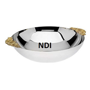 Plateau de table décoratif pour fruits et légumes Bol en métal profond Design fait à la main Finition antique Bol de service pour fruits - Product Image 1