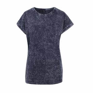 Camiseta de algodón grueso OEM, camiseta negra Beigue Heavyweight, camiseta 220 GSM Stone Acid Wash - Product Image 1