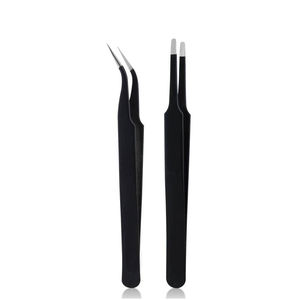 Kit de Pinzas de Acero Inoxidable Profesionales para Extensión de Pestañas con Puntas de Fibra Antiestáticas Duraderas para Uso en Salones de Belleza - Product Image 2