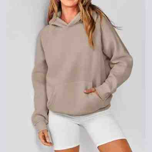 Conjunto informal de dos piezas para mujer por encima de la rodilla corto logotipo personalizado manga larga hombro caído alta calidad - Product Image 6