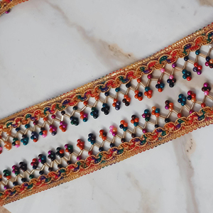 Garnitures de travail en dentelle à paillettes et perles chics pour femmes vêtements ethniques fabricants de vêtements commandes en gros acceptées expédition rapide - Product Image 1