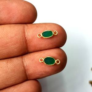 Ensemble de lunette de pierres précieuses émeraude pendentif ovale en argent sterling 925 avec connecteurs à double boucle cadeau de mariage certifié IGI - Product Image 3