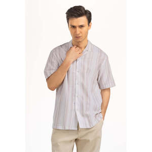 Camisas Casuales para Hombre, Doble Botonadura, 100% Algodón Popelina, Diseño a Rayas, Técnica de Teñido Liso, Suministro ODM - Product Image 2