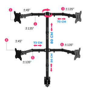 Nuovo Supporto da Parete per 4 Monitor TV da 13 a 27 Pollici con Angolo di Inclinazione di 90 Gradi Disponibile! - Product Image 3