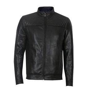 Chaqueta de cuero PU de alta calidad para hombre, cuello alto sólido personalizable, ropa de abrigo de moda de buena calidad para primavera y otoño - Product Image 1