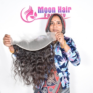 Extensiones de Cabello Vietnamita Virgen de Alta Calidad, Onduladas y Elásticas, con Frente de Encaje Suave, Sin Enredos, en Venta - Product Image 4