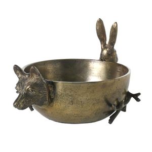 Sculpture de luxe en métal lapin et renard avec bol à fleurs tenant ensemble de bols décoratifs pour la maison - Product Image 3