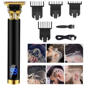 Kit Profesional de Recortadora de Cabello Inalámbrica Recargable, Cuerpo Metálico con Cuchilla de Acero Inoxidable, Batería USB de 2500 mAh, Afeitadora - Product Image 1