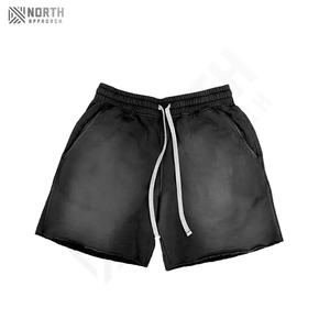 Pantalones Cortos Deportivos de Algodón 100% para Hombre, Estilo Profesional, Lavado Ácido, Personalizados, Holgados, Gruesos, para Gimnasio, Atléticos, Talla Grande, Lisos, Digitales - Product Image 3