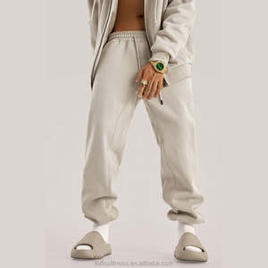 Tenue deux pièces gris clair coupe ajustée pour hommes-Respirant 100% coton Sweat à capuche décontracté Joggers Mid Gym Workout Running Everyday - Product Image 1