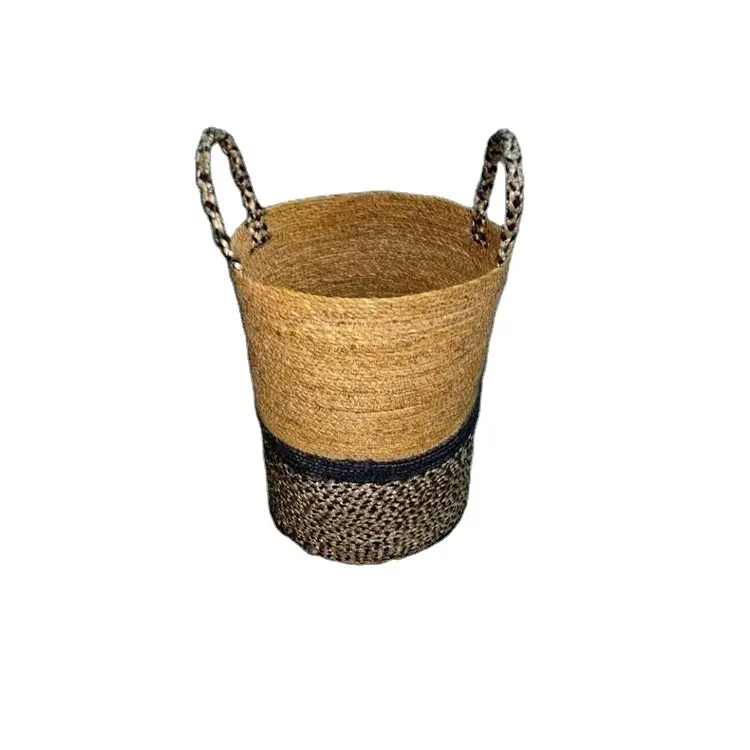 Leading Manufacturer of Best Selling Round Shape Sustainable Jute Seagrass Laundry Baskets