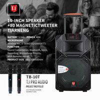 Haut-parleur de sonorisation portable sans fil T.I Ensemble de haut-parleurs et microphones rechargeables alimentés par batterie avec MP3 USB Micro SD FM