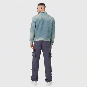 Veste en jean pour homme de haute qualité, logo personnalisé OEMODM, mode, décontractée, lavage à l'acide, grande taille, vêtements pour homme - Product Image 6