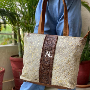 มาใหม่มือเครื่องมือแกะสลักกระเป๋าถือ Tote กระเป๋าหนัง Cowhide จริงกระเป๋าหนังขนาดใหญ่กระเป๋าคอลเลกชันที่ยอดเยี่ยมกระเป๋าสุภาพสตรี - Product Image 5