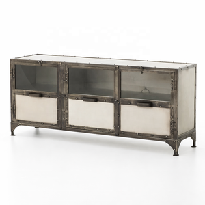 Industrial Iron <b>TV</b> Cabinet | Metal <b>TV</b> Stand Living Room Furniture | Storage Cabinet Handmade Vintage Retro Antique <b>Design</b> <b>Unit</b> - Product Image 4