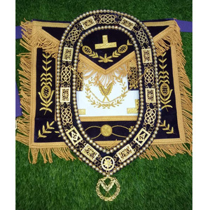 Premium Freemasonry Lambskin Blue Past Master Apron Premium Masonic Aprons with Safety Pin Explore Blue <b>White</b> Aprons for Masters - Product Image 1