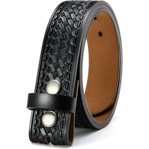 Ceinture en cuir véritable pour hommes Fabricant de mode en acier massif brossé Lettre L Tissu polyester respirant personnalisé - Product Image 1