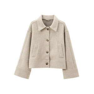 Chaqueta Safari Vaquera Regular con Cuello Alto para Mujer 2024, Tejido Holgado, Impermeable, de Algodón, Informal, para Calle - Product Image 2