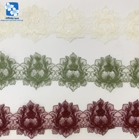 AFFINITY Bordure en dentelle guipure brodée personnalisée écologique avec strass et motif floral pour robe abaya musulmane