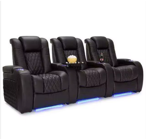 NUEVO Sofá de Cine en Casa de Cuero Italiano, Cómodo Asiento de Cine, Silla Reclinable Eléctrica con Cargador Inalámbrico y Luces LED - Product Image 2