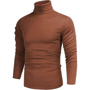 Suéter de cuello alto personalizado para hombre, camisa Base de punto de alta elasticidad informal de invierno, transpirable para ropa de invierno - Product Image 1