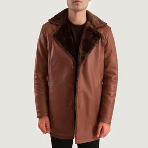 เสื้อโค้ทหนังสำหรับผู้ชายเสื้อโค้ทหนังสไตล์พื้นฐานเสื้อโค้ทหนัง - Product Image 3