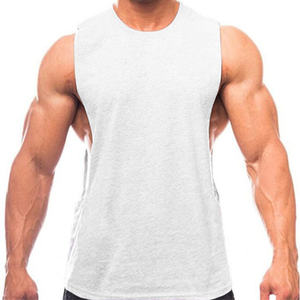 Logotipo personalizado Tallas grandes Algodón Gimnasio Fitness Hombres Stringer Chaleco Ocio Deportes Body Building Hombres Algodón Camiseta sin mangas para hombres - Product Image 1