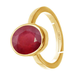 NOVAMART Fine Certified Natural <b>Ruby</b> Manik Fine Jewelry <b>Ring</b> Platinum with Rhodium Plating Statement Style <b>for</b> Everyday Wear Who - Product Image 2