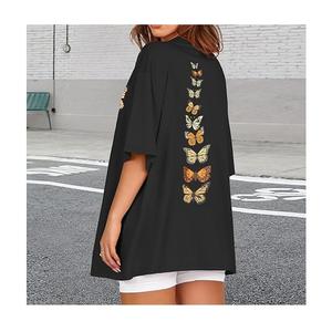 New Design OEM Service Digital Printed <b>Women's</b> 100% Cotton Half Sleeve Round Neck Shoulder Slope Comfortable Plus Size T-shirt - Product Image 3