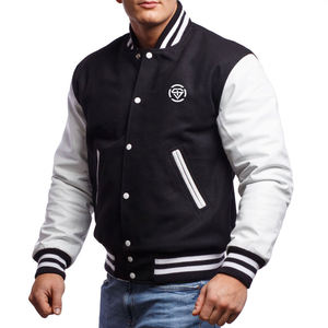Chaqueta Varsity de lona personalizada para hombre, chaqueta de invierno de alta calidad con cuello alto y logotipo impreso, diseño liso - Product Image 3