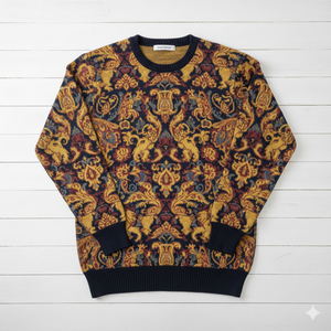 เสื้อสเวตเตอร์ถักลายวินเทจแนวย้อนยุคคอมพิวเตอร์คอกลมแนวแฟชั่นยอดนิยมใหม่ฤดูใบไม้ผลิสุดหรู - Product Image 3