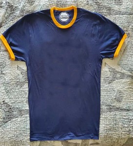 Camiseta Ringer con logotipo personalizado unisex, venta al por mayor, etiqueta personalizada a granel, patrón sólido hecho de algodón/fibra de bambú - Product Image 6