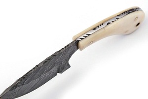 Handmade Custom Damascus Steel Fixed Blade <b>Knife</b> Wood-<b>Bone</b>-Horn <b>Handle</b> Hunting Outdoor Industrial Camping OEM Available - Product Image 4