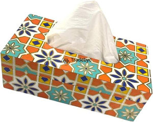 Tradebyd <b>Square</b> <b>Wooden</b> Enamel Printed Eco-Friendly Premium Decorative Tissue Box & Holder for Restaurants - Product Image 4