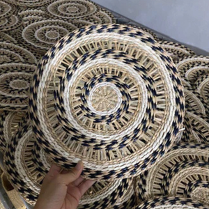 Fait à la main en osier artisanat tapis de table jonc de mer assiette jacinthe d'eau napperon décor Floral salle à manger mariages-vente en gros du Viet Nam - Product Image 3