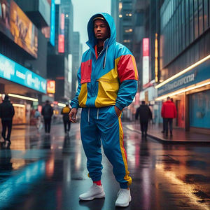 Chándal personalizado de nailon para hombre, conjunto cortavientos para correr, deportivo, con cremallera, Estilo Vintage, estilo callejero, chándales cortavientos - Product Image 4