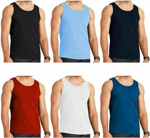 เสื้อกล้ามกีฬาผู้ชายผ้าฝ้าย 100% ระบายอากาศดี สไตล์ลำลอง ไซส์ใหญ่ สีพื้น ขายส่ง - Product Image 3